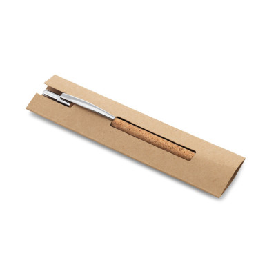NATURA. Cork and recycled aluminum (100 rAL) ball pen with clip